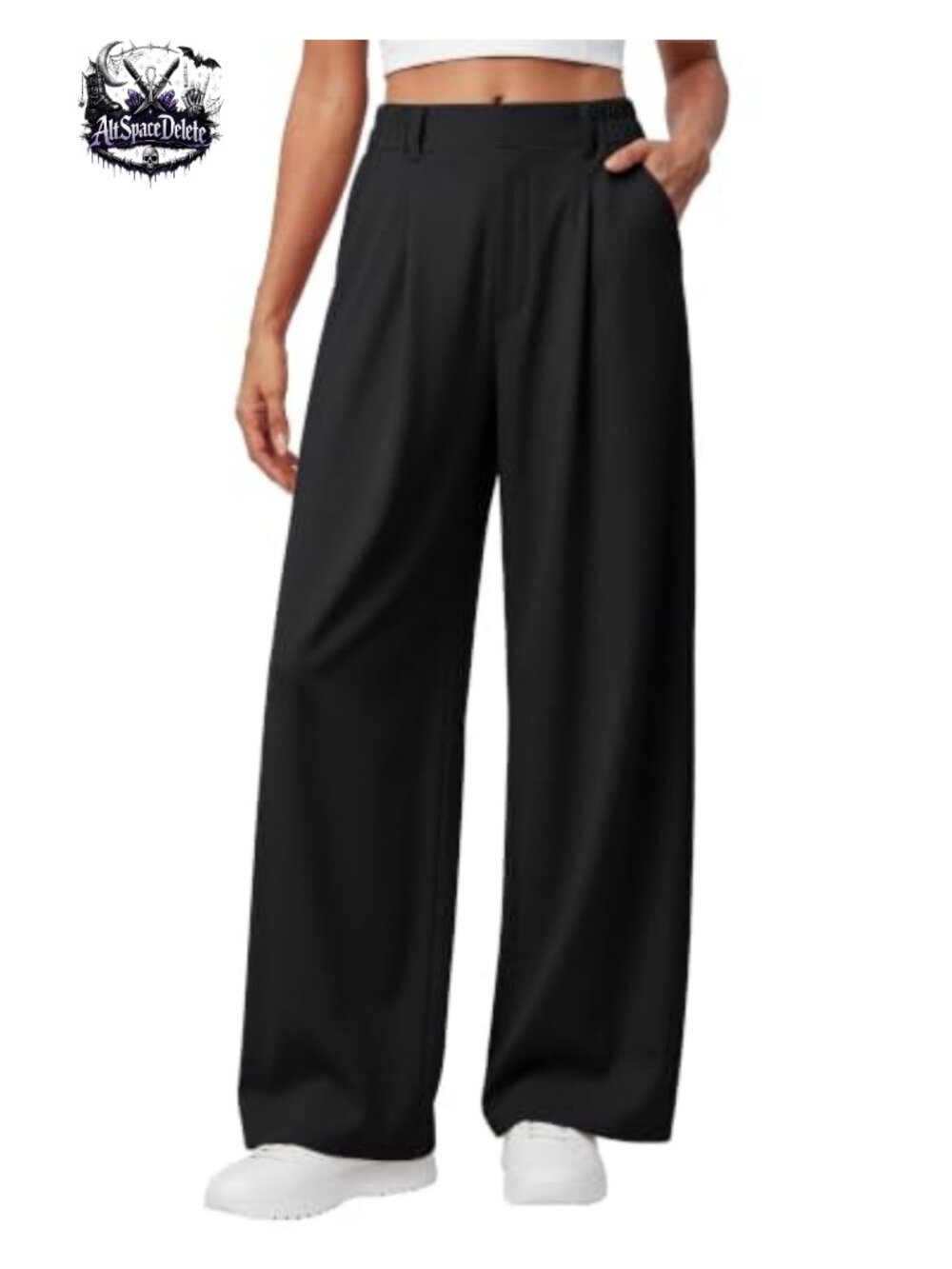 Womens Wide Leg Dress Pants High Waist Stretchy Business Casual Trousers Pockets